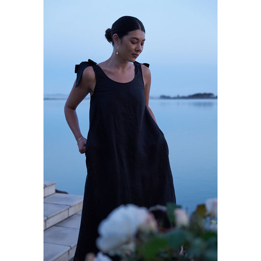 Foil BaliTie dress Black