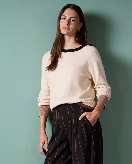 Surkana Cream Round neck sweater