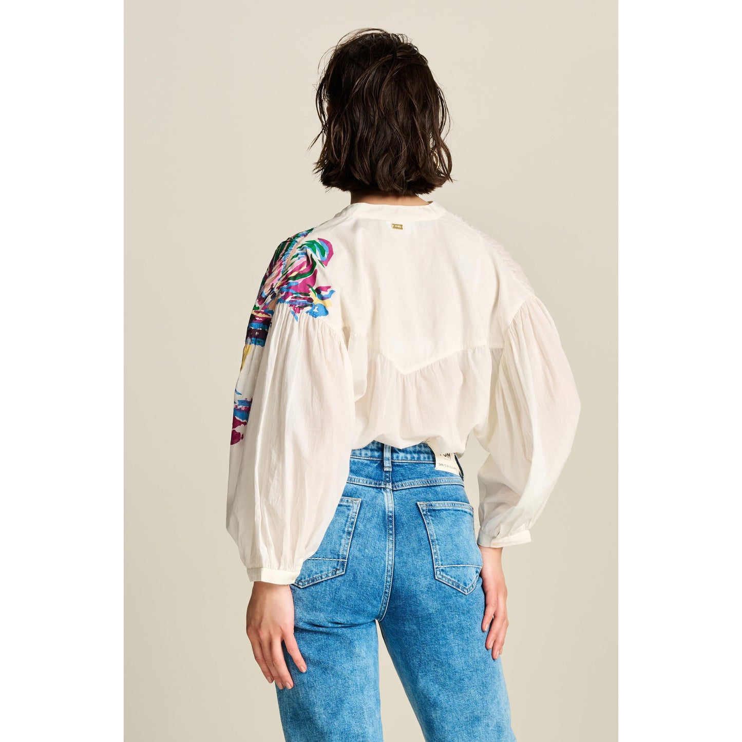 POM Sicilian Ecru blouse SP7804