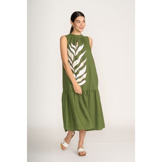 Foil Palm Life To The Max Dress