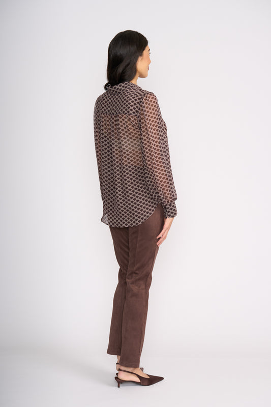 Foil Looking Suede Pant Ristretto