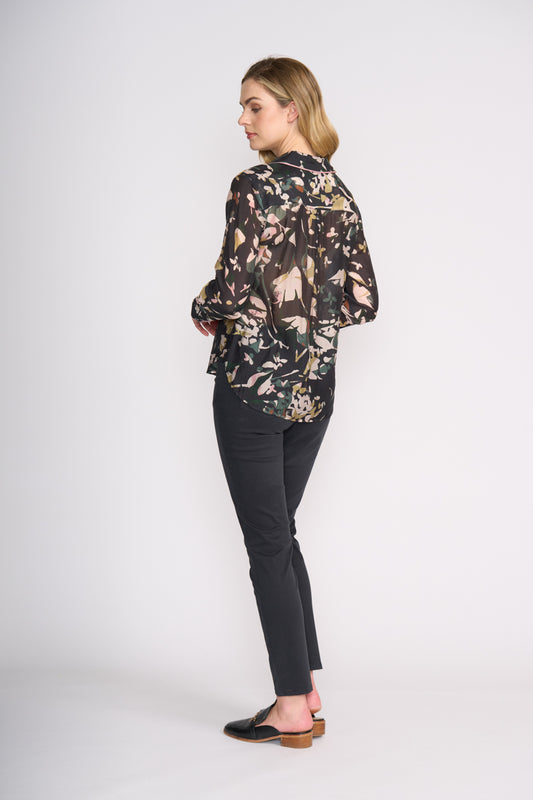 Foil Pipe Up Shirt / Shadow Leaf