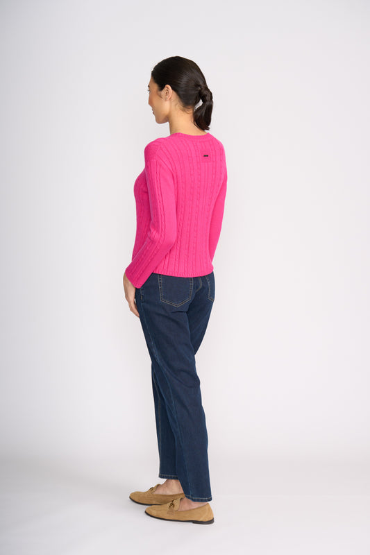 Foil Twist of Fate Sweater Electric Fuchsia