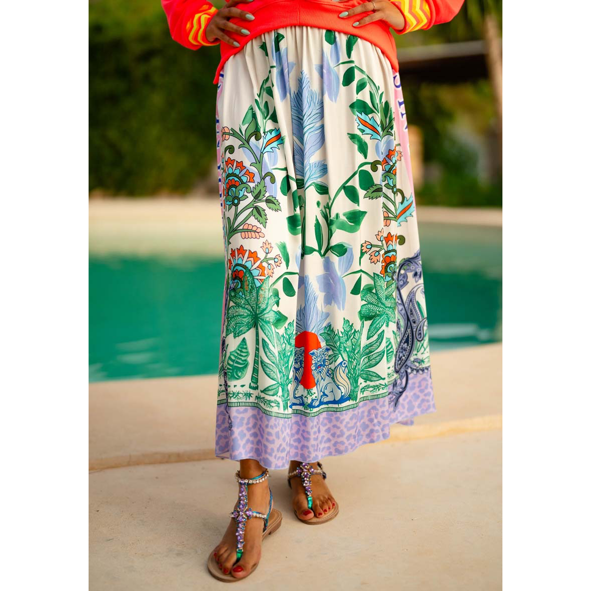 Miss Goodlife Skirt Green Garden