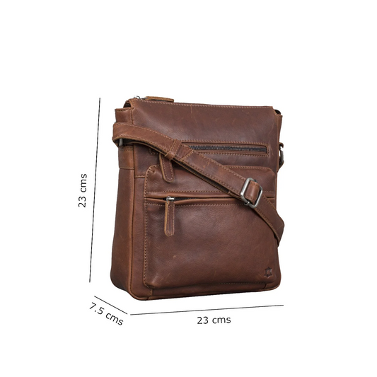SLEEK - vintage leather medium crossbody handbag