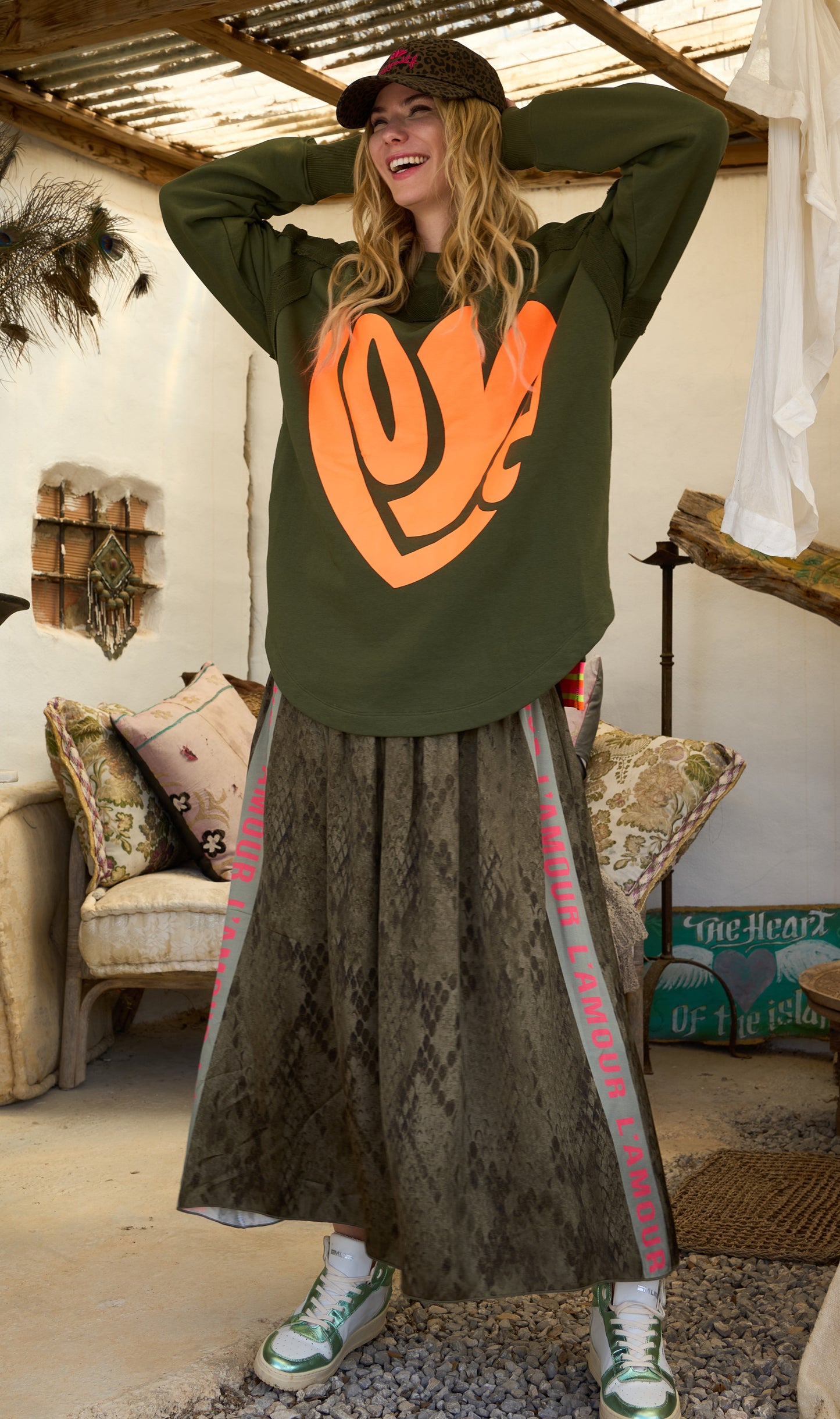 Miss Goodlife Skirt Lámour Snake Print Green
