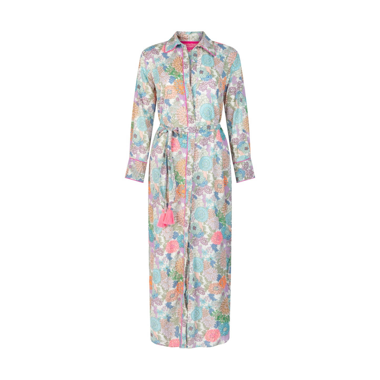 Place Du Soleil Green Rosa Blue Buttondress Multi