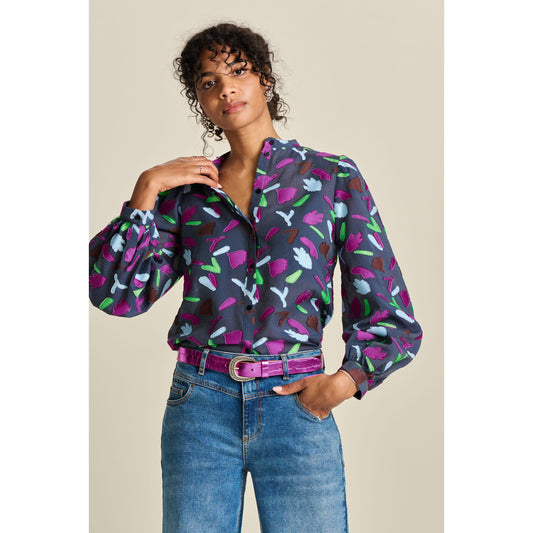 POM Featherfest Blue Blouse