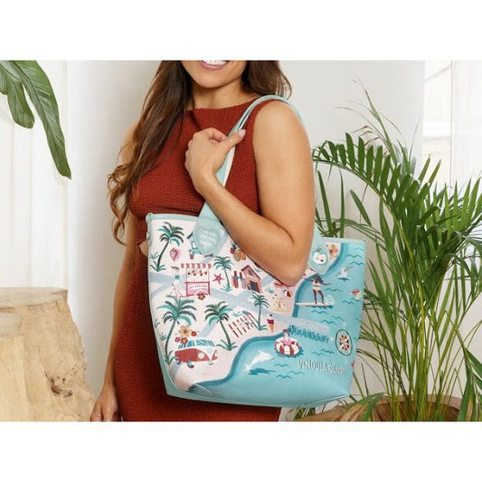 Vendula sands reversible tote and pouch
