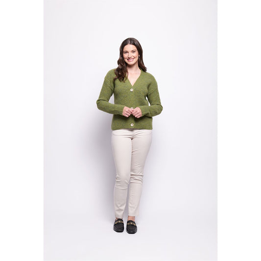 Foil Good Reception Cardigan (Matcha & Natural)