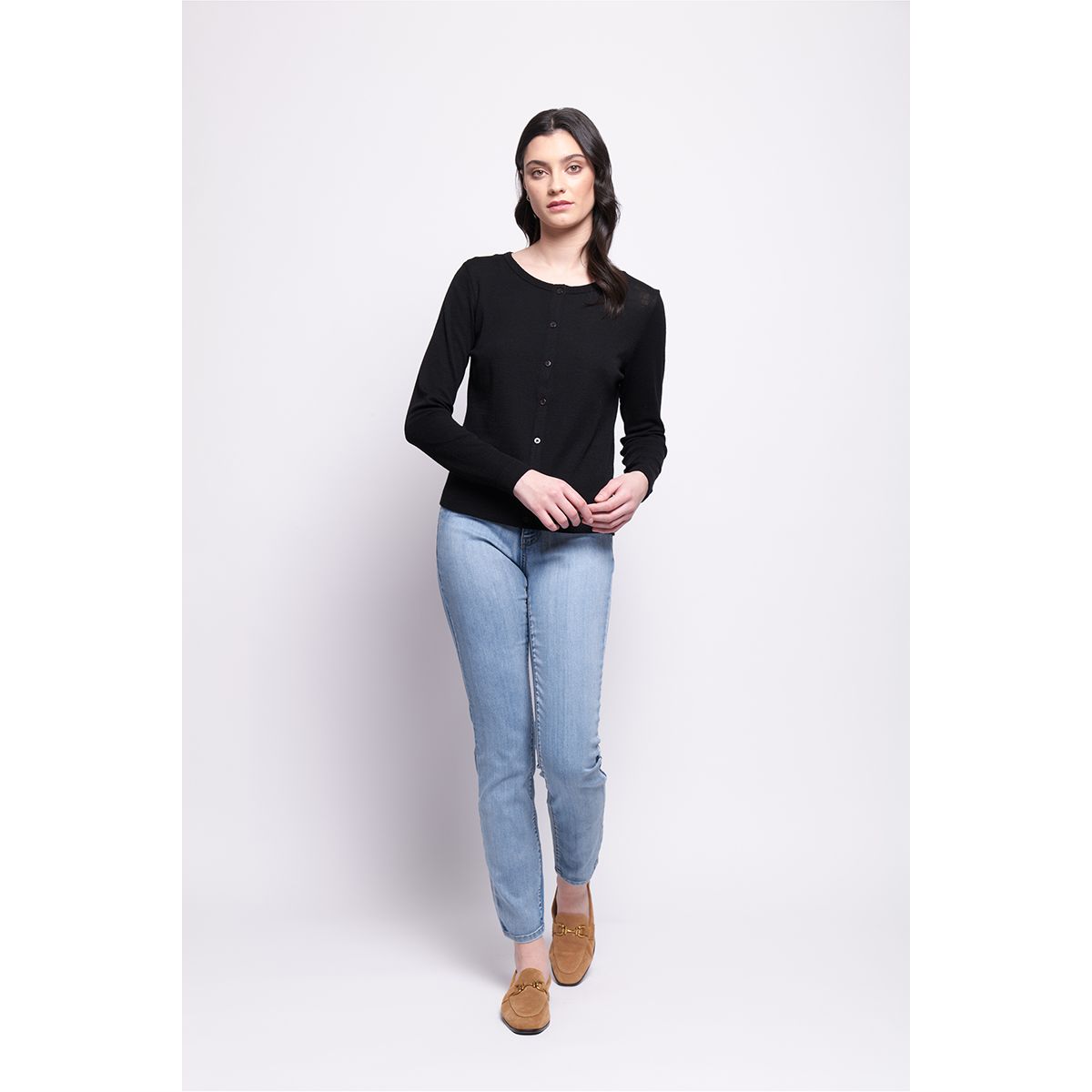 Foil Time Wool Tell Cardigan (Navy, Moss, Black or Still water)
