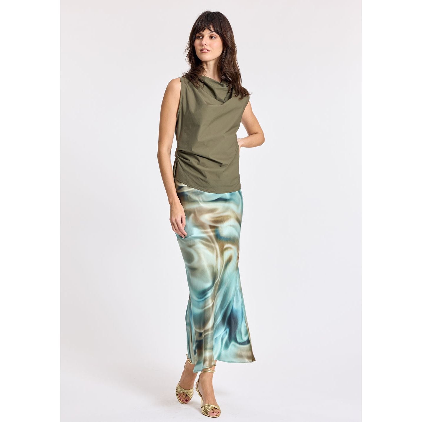 Lauren Vidal Vera Green Skirt