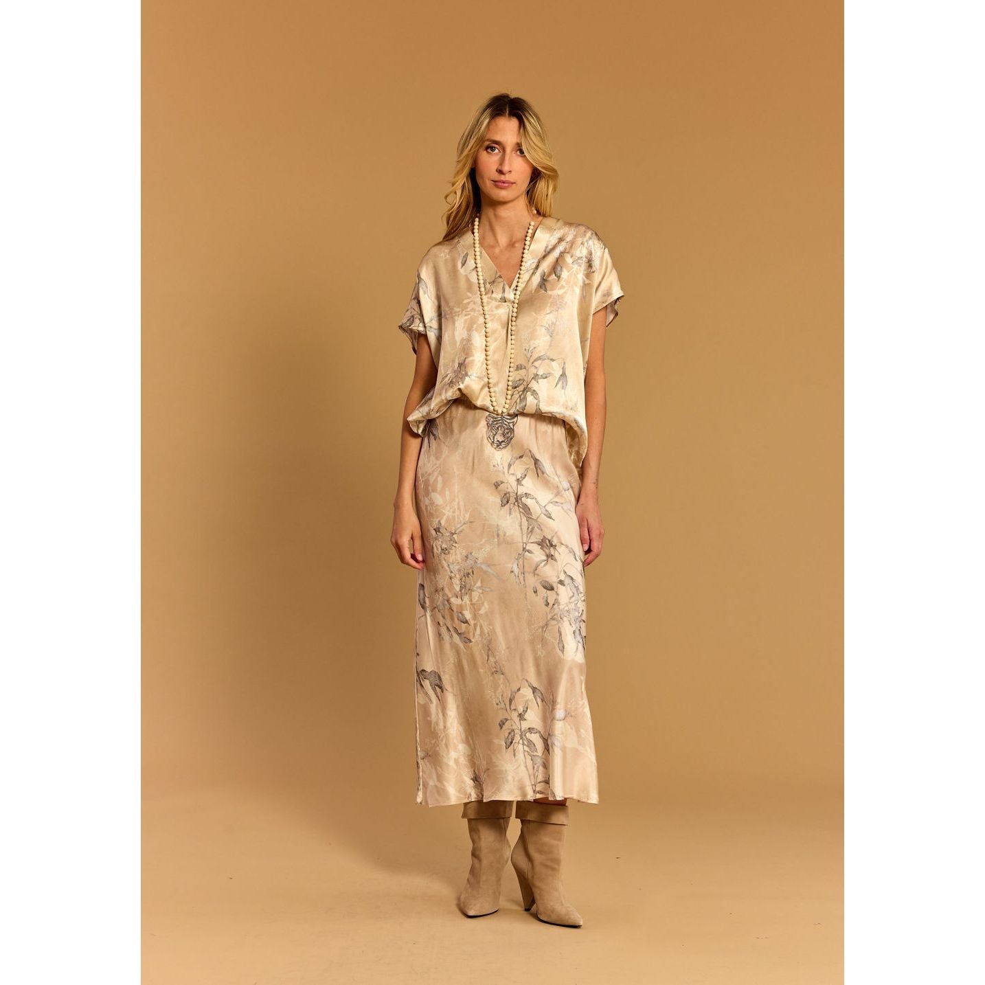Lauren Vidal Manon Beige Skirt
