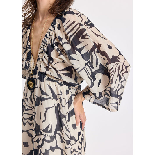 Lauren Vidal Licia Noir/Ecru Dress