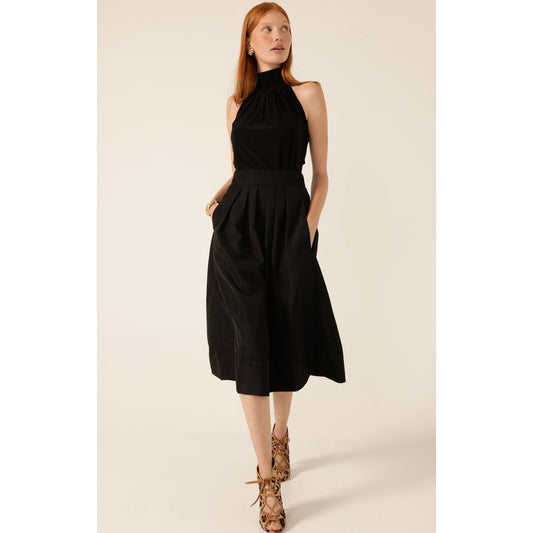 Sacha Drake high neck tie top black