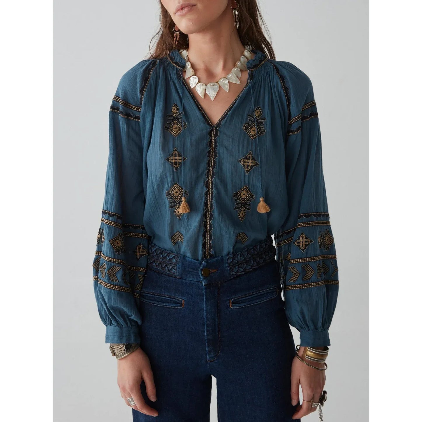 Maison Hotel Audrey Blouse (dipinto blu or Nuvola)