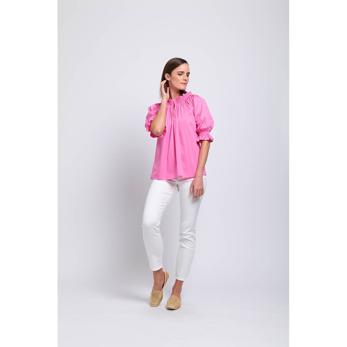 Foil Eye Candy Top Pink