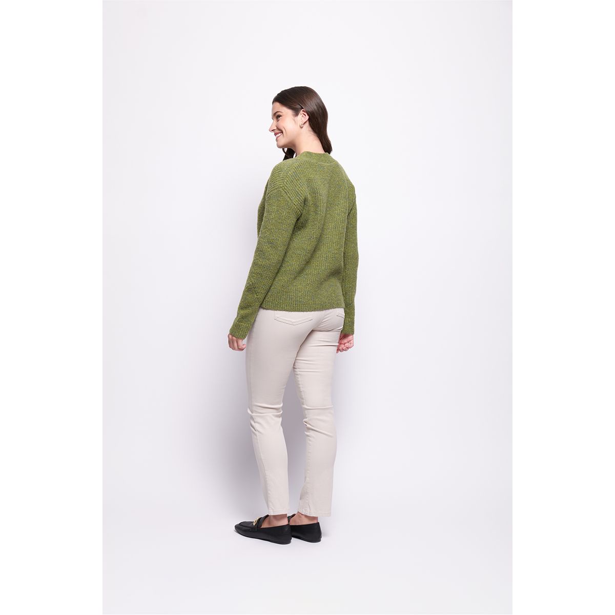 Foil Good Reception Cardigan (Matcha & Natural)