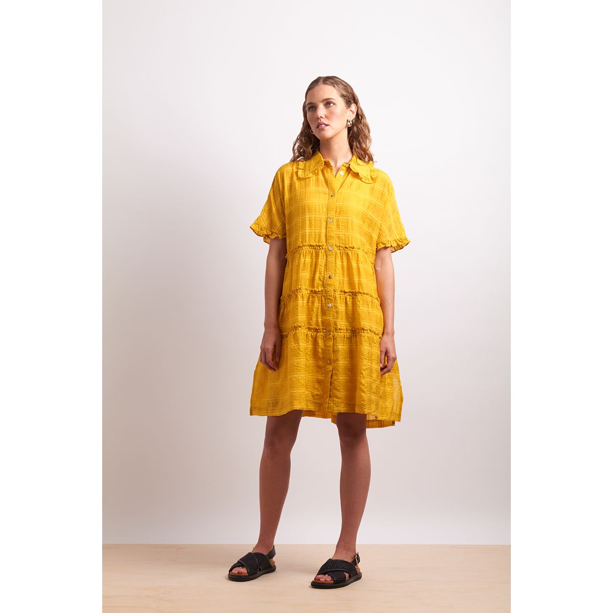 Neris the ruffles dress (dandelion or lapis)￼