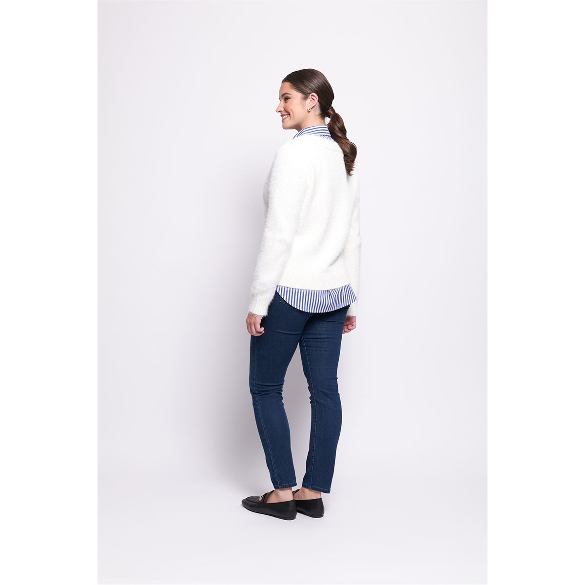 Foil Top Bird Cardigan (Pearl or Saphire)