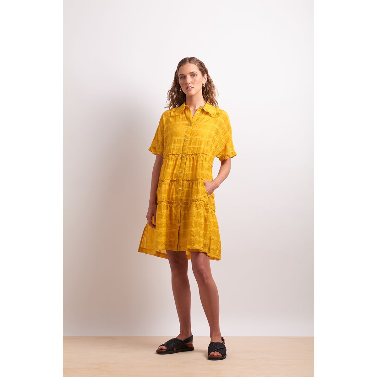 Neris the ruffles dress (dandelion or lapis)￼