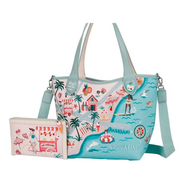 Vendula sands reversible tote and pouch
