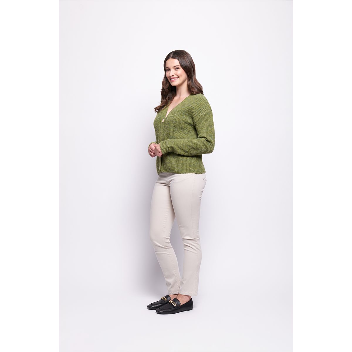 Foil Good Reception Cardigan (Matcha & Natural)