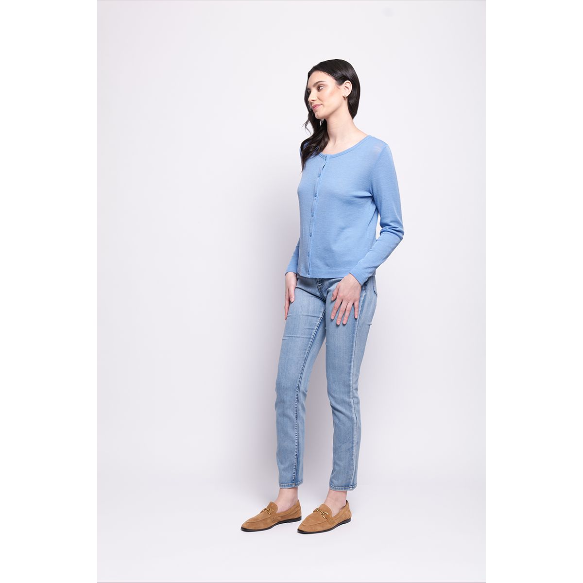 Foil Time Wool Tell Cardigan (Navy, Moss, Black or Still water)