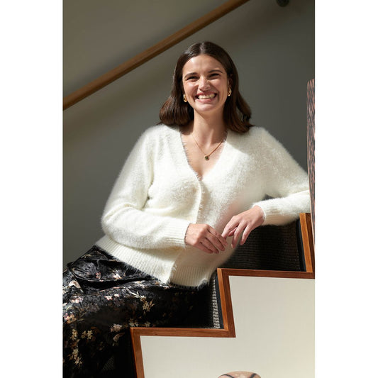 Foil Top Bird Cardigan (Pearl or Saphire)