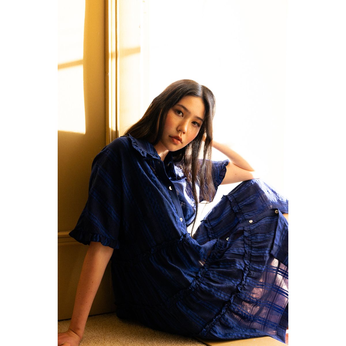 Neris the ruffles dress (dandelion or lapis)￼