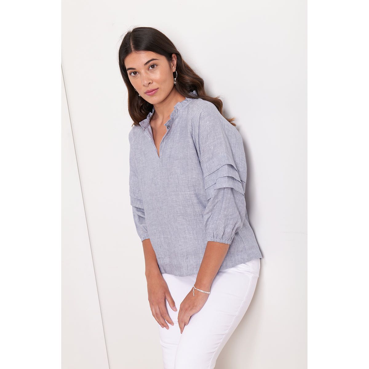 Foil In the Fold Top (Chambray or Minty)