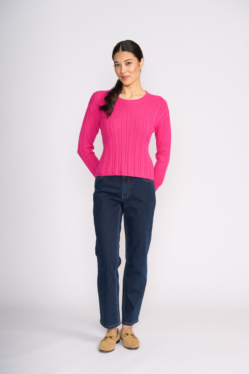 Foil Twist of Fate Sweater Electric Fuchsia