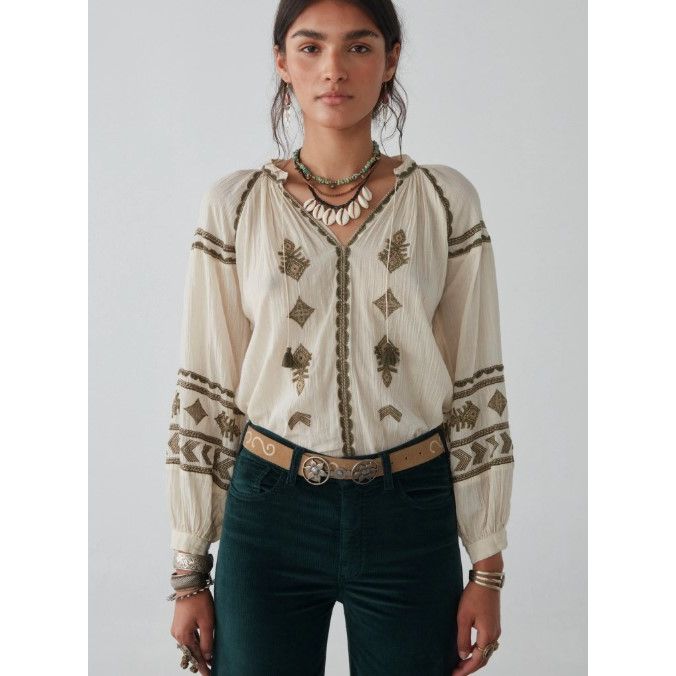 Maison Hotel Audrey Blouse (dipinto blu or Nuvola)