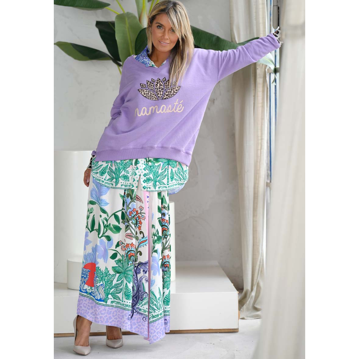 Miss Goodlife Skirt Green Garden