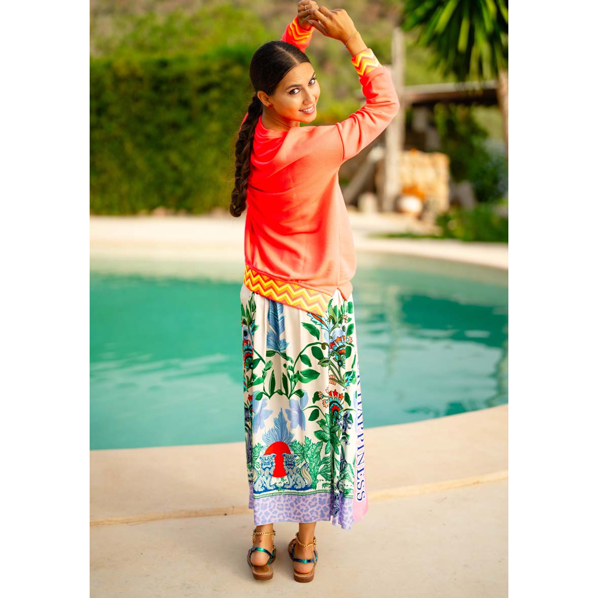 Miss Goodlife Skirt Green Garden