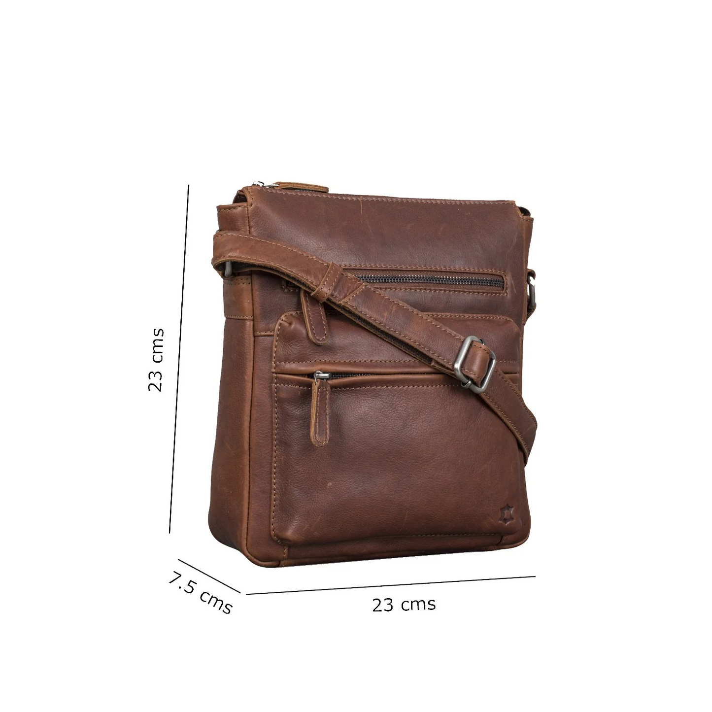 SLEEK -  vintage leather medium crossbody handbag