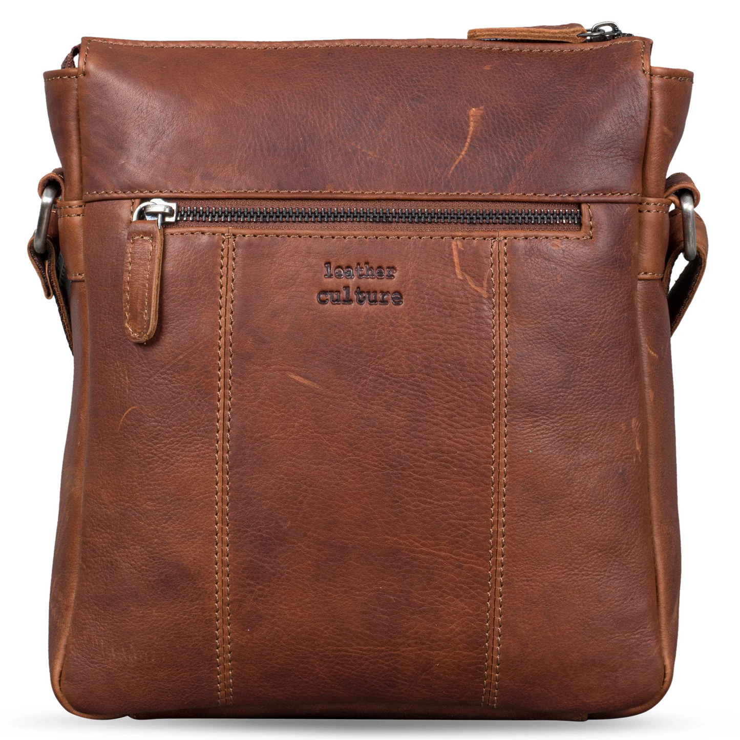 SLEEK -  vintage leather medium crossbody handbag