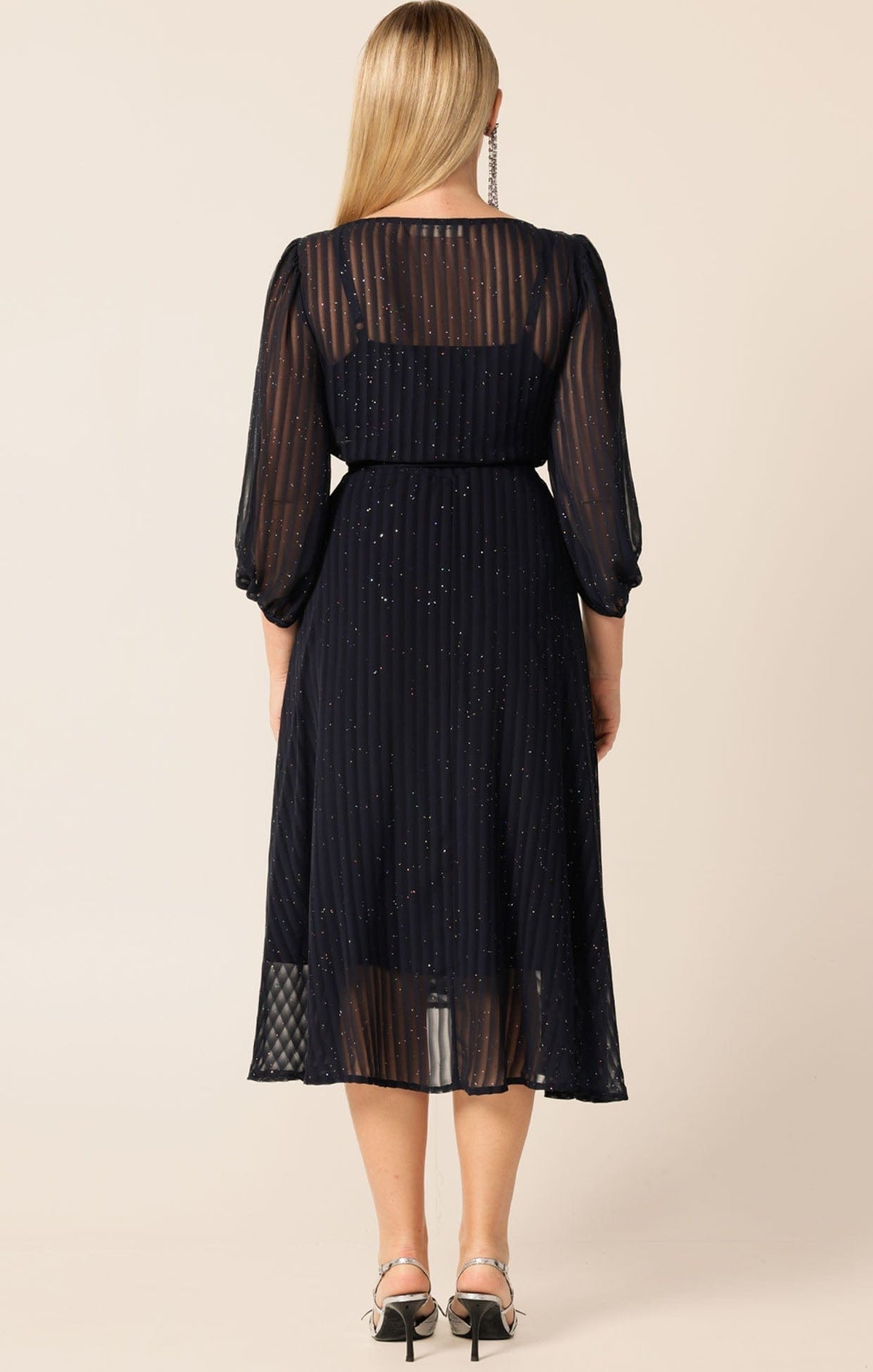 Sacha Drake Vivienne wrap dress navy sparkle ￼