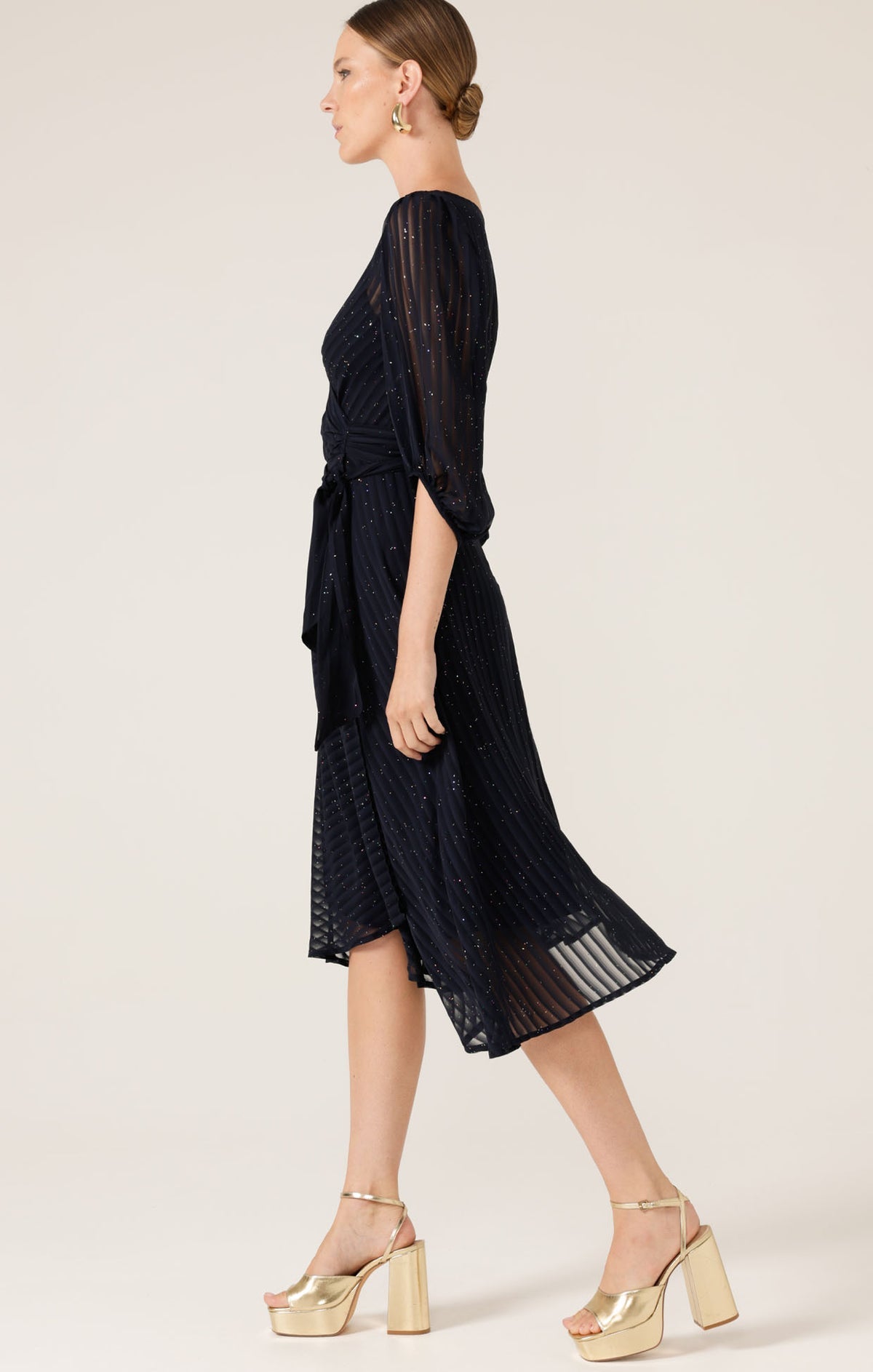 Sacha Drake Vivienne wrap dress navy sparkle ￼