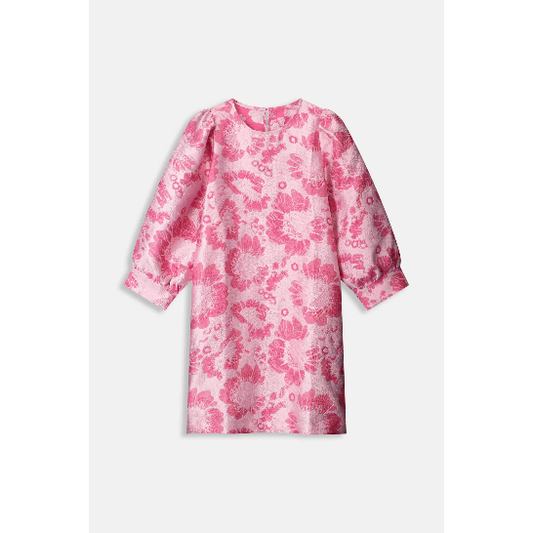 Pom Floral Jacquard Raspberry- Dress