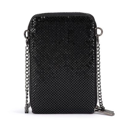 Olga Berg ELTON Mesh Cross Body Bag - BLACK