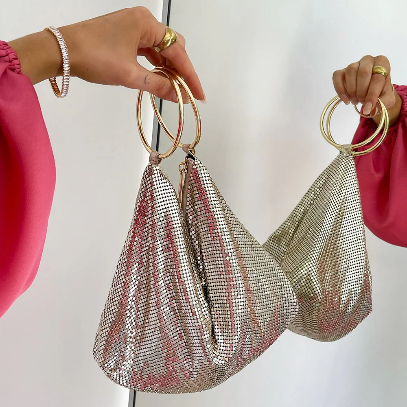 Olga Berg SHAR Mesh Convertible Bag - Gold