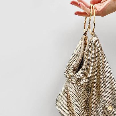 Olga Berg SHAR Mesh Convertible Bag - Gold
