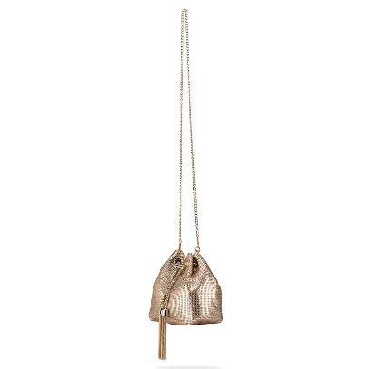 Olga Berg SYLVIA Mesh Pouch - GOLD