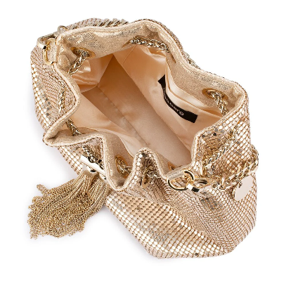 Olga Berg SYLVIA Mesh Pouch - GOLD