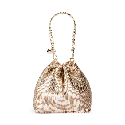 Olga Berg SYLVIA Mesh Pouch - GOLD