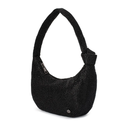 Olga Berg JESSICA Crystal Mesh Bag - BLACK