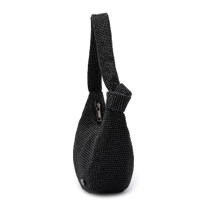 Olga Berg JESSICA Crystal Mesh Bag - BLACK
