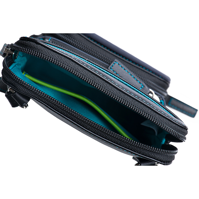 My Walit Travel Tri Zip Crossbody Black Pace