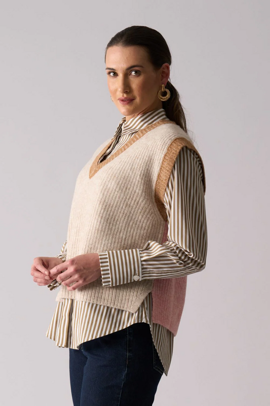 Foil Plush Love Vest Pink Combo